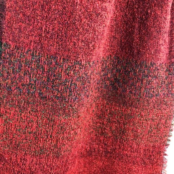 Celtic WoolLen Mills 85% Lambswool Women’s Burgundy & Green Stole Modern Ireland - Picture 3 of 8